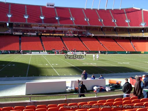 Seat view from section 101 at Arrowhead Stadium, home of the Kansas City Chiefs