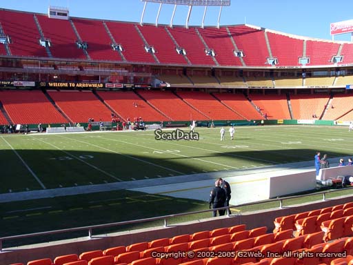 Seat view from section 102 at Arrowhead Stadium, home of the Kansas City Chiefs