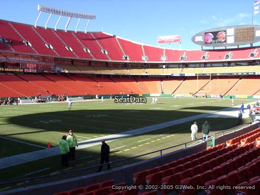 Seat view from section 105 at Arrowhead Stadium, home of the Kansas City Chiefs