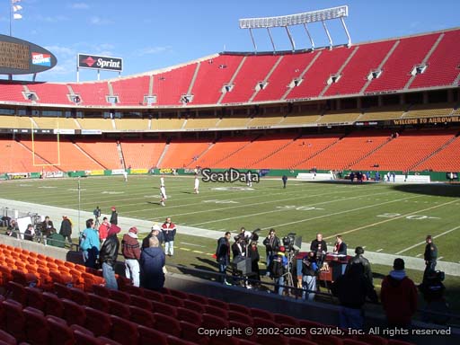 Seat view from section 115 at Arrowhead Stadium, home of the Kansas City Chiefs