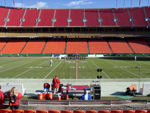 Seat view from section 118 at Arrowhead Stadium, home of the Kansas City Chiefs