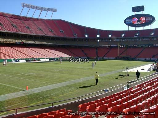 Seat view from section 123 at Arrowhead Stadium, home of the Kansas City Chiefs