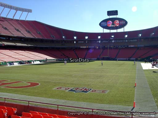 Seat view from section 125 at Arrowhead Stadium, home of the Kansas City Chiefs
