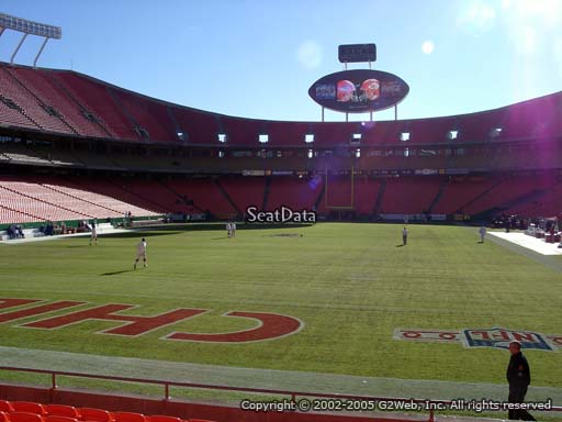 Seat view from section 126 at Arrowhead Stadium, home of the Kansas City Chiefs