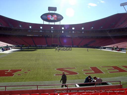 Seat view from section 128 at Arrowhead Stadium, home of the Kansas City Chiefs