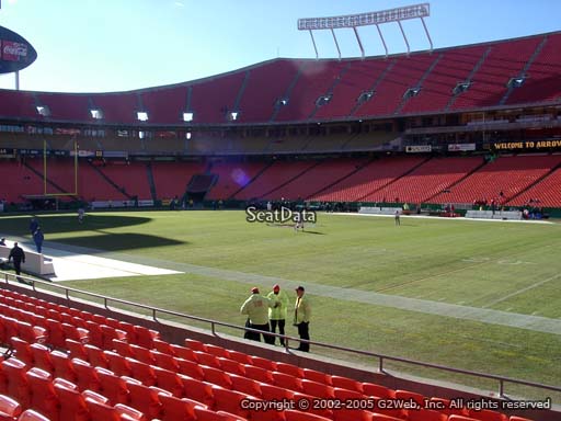 Seat view from section 133 at Arrowhead Stadium, home of the Kansas City Chiefs