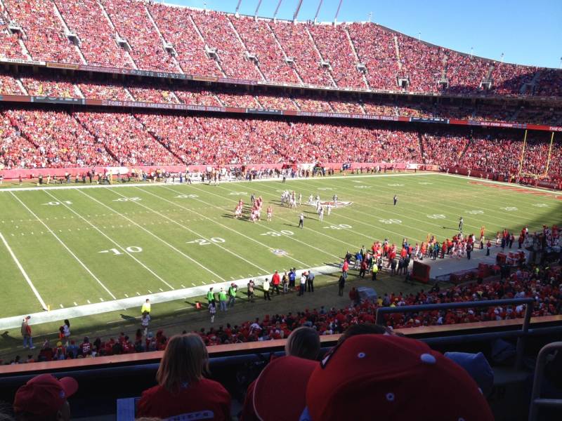 Seat view from section 229 at Arrowhead Stadium, home of the Kansas City Chiefs