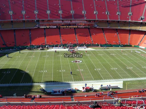 Seat view from section 301 at Arrowhead Stadium, home of the Kansas City Chiefs