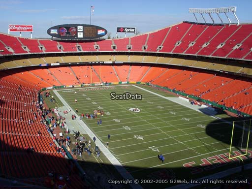 Seat view from section 315 at Arrowhead Stadium, home of the Kansas City Chiefs