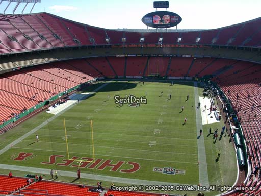 Seat view from section 333 at Arrowhead Stadium, home of the Kansas City Chiefs