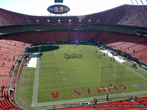 Seat view from section 336 at Arrowhead Stadium, home of the Kansas City Chiefs