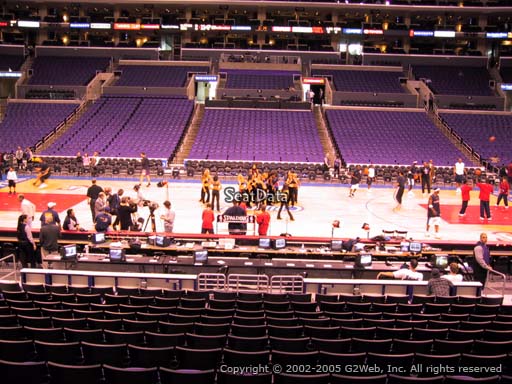 Seat view from section 101 at the Staples Center, home of the Los Angeles Clippers