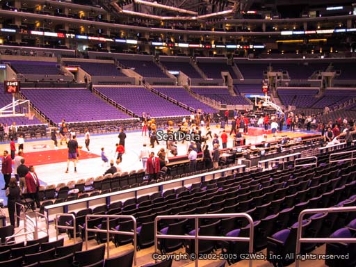 Seat view from section 103 at the Staples Center, home of the Los Angeles Clippers