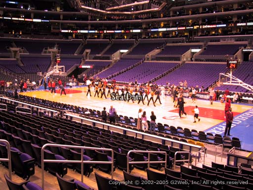 Seat view from section 109 at the Staples Center, home of the Los Angeles Clippers
