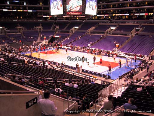 Seat view from premier section 11 at the Staples Center, home of the Los Angeles Clippers