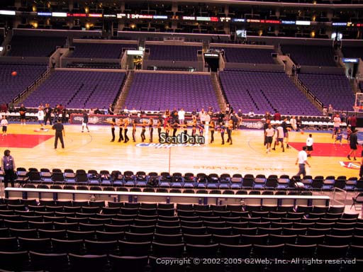 Seat view from section 111 at the Staples Center, home of the Los Angeles Clippers
