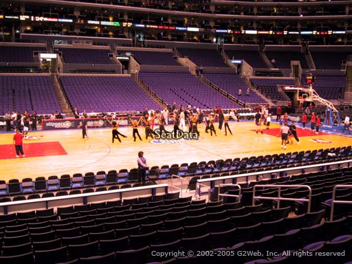 Seat view from section 112 at the Staples Center, home of the Los Angeles Clippers