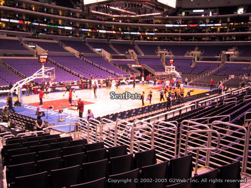 Seat view from section 114 at the Staples Center, home of the Los Angeles Clippers