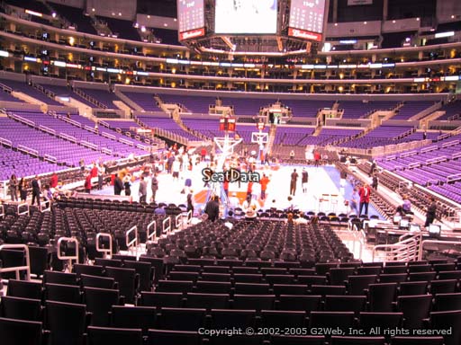 Seat view from section 115 at the Staples Center, home of the Los Angeles Clippers