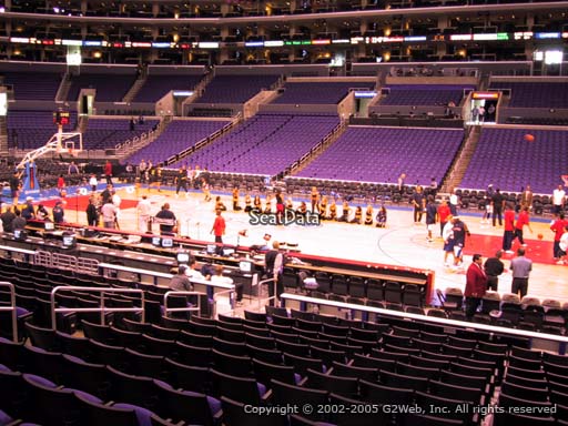 Seat view from section 119 at the Staples Center, home of the Los Angeles Clippers