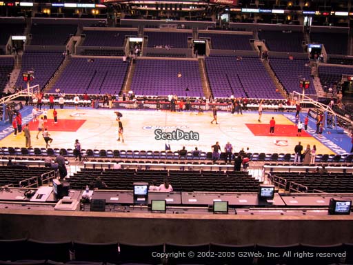Seat view from premier section 14 at the Staples Center, home of the Los Angeles Clippers