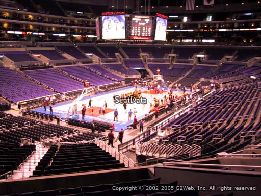 Seat view from section 205 at the Staples Center, home of the Los Angeles Clippers