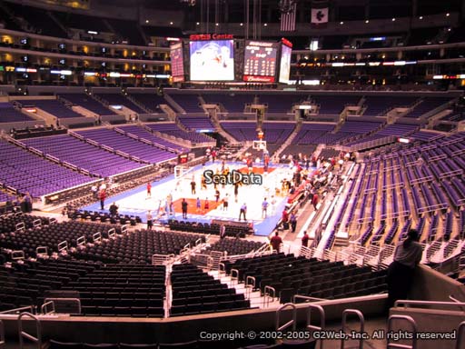 Seat view from section 206 at the Staples Center, home of the Los Angeles Clippers