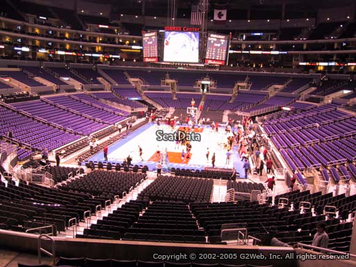 Seat view from section 207 at the Staples Center, home of the Los Angeles Clippers