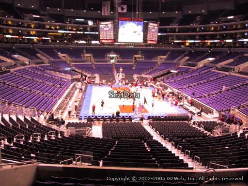 Seat view from section 208 at the Staples Center, home of the Los Angeles Clippers