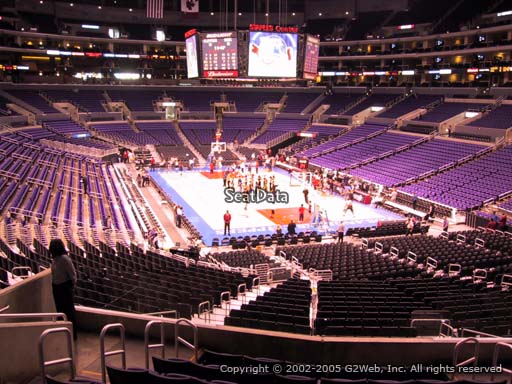 Seat view from section 209 at the Staples Center, home of the Los Angeles Clippers