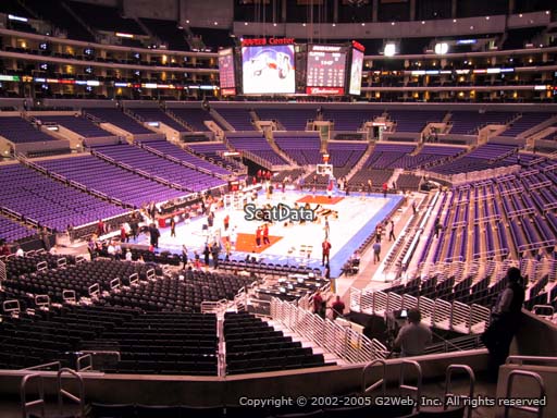 Seat view from section 215 at the Staples Center, home of the Los Angeles Clippers