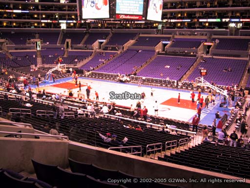Seat view from premier section 3 at the Staples Center, home of the Los Angeles Clippers
