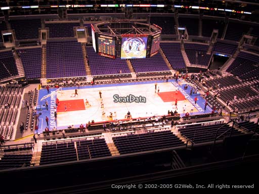 Seat view from section 302 at the Staples Center, home of the Los Angeles Clippers