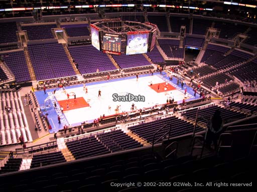 Seat view from section 303 at the Staples Center, home of the Los Angeles Clippers