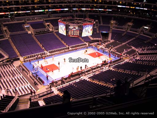 Seat view from section 304 at the Staples Center, home of the Los Angeles Clippers