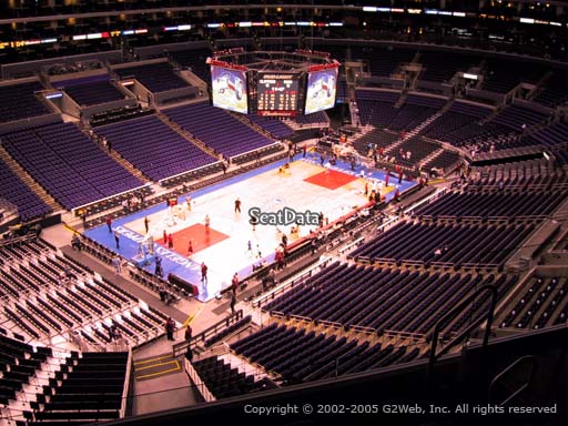 Seat view from section 305 at the Staples Center, home of the Los Angeles Clippers
