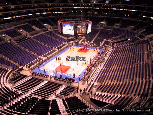 Seat view from section 307 at the Staples Center, home of the Los Angeles Clippers
