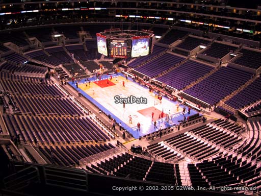 Seat view from section 313 at the Staples Center, home of the Los Angeles Clippers