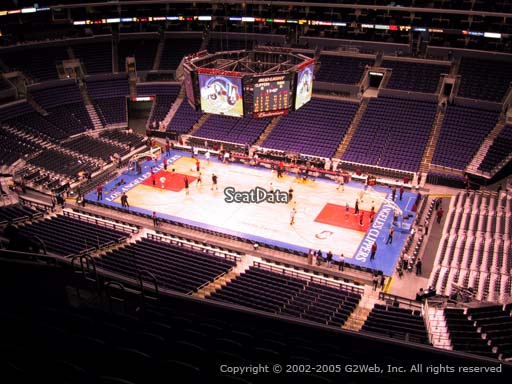 Seat view from section 316 at the Staples Center, home of the Los Angeles Clippers