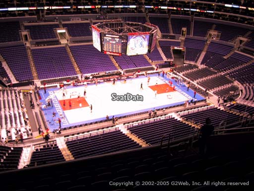 Seat view from section 320 at the Staples Center, home of the Los Angeles Clippers