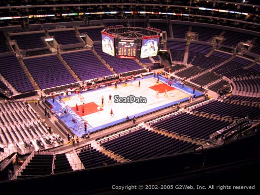 Seat view from section 321 at the Staples Center, home of the Los Angeles Clippers