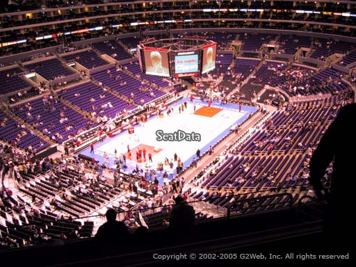 Seat view from section 323 at the Staples Center, home of the Los Angeles Clippers
