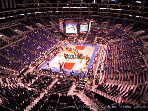 Seat view from section 325 at the Staples Center, home of the Los Angeles Clippers