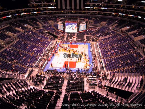 Seat view from section 326 at the Staples Center, home of the Los Angeles Clippers