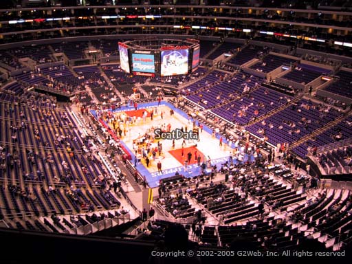 Seat view from section 329 at the Staples Center, home of the Los Angeles Clippers
