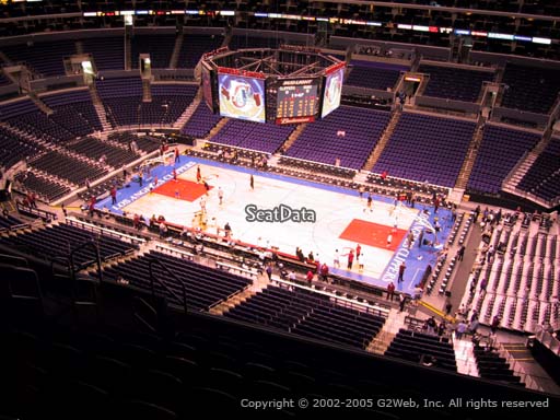 Seat view from section 333 at the Staples Center, home of the Los Angeles Clippers