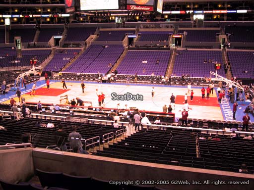 Seat view from premier section 4 at the Staples Center, home of the Los Angeles Clippers