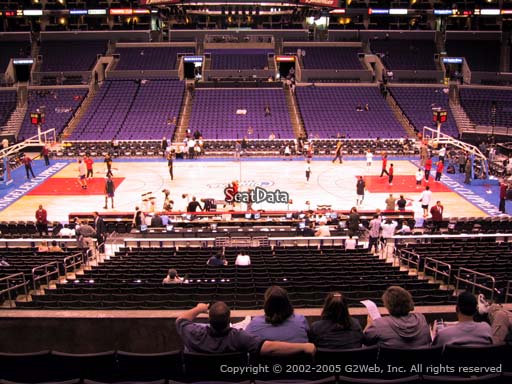 Seat view from premier section 5 at the Staples Center, home of the Los Angeles Clippers