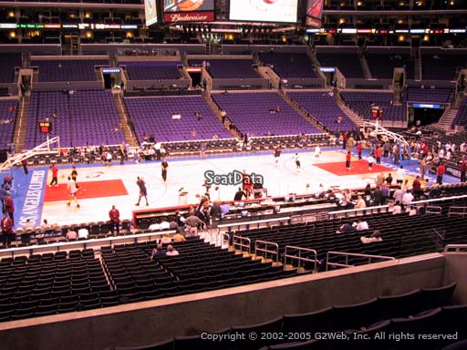 Seat view from premier section 6 at the Staples Center, home of the Los Angeles Clippers