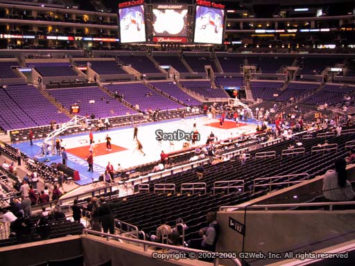 Seat view from premier section 8 at the Staples Center, home of the Los Angeles Clippers